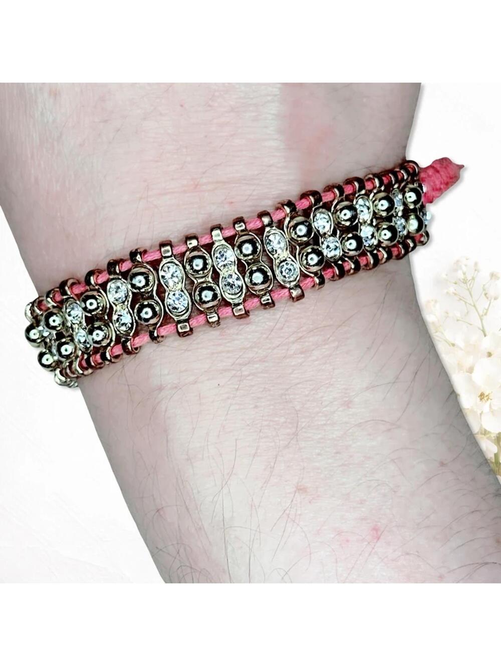 5660gc. Terra Cotta Bling Bracelet